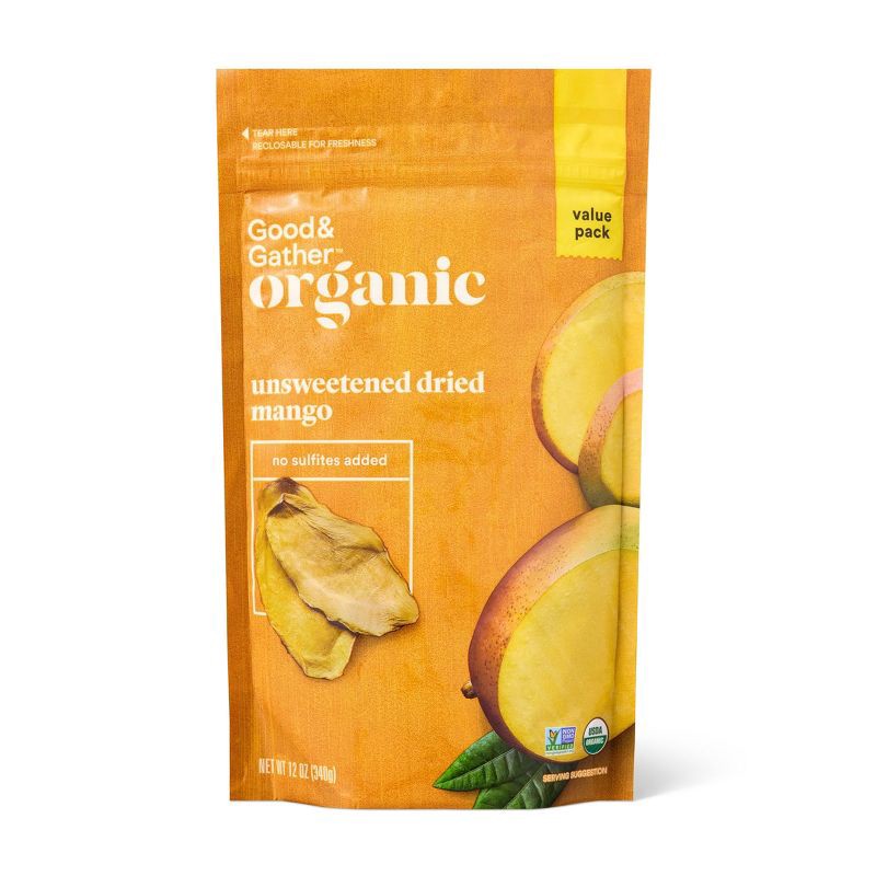 slide 1 of 5, Organic Unsweetened Dried Mango - 12oz - Good & Gather™, 12 oz