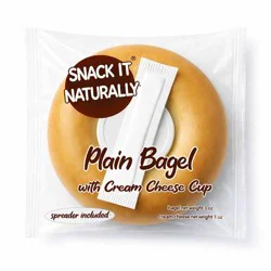 Snack it Naturally Plain Bagel with cream cheese cup - 4oz