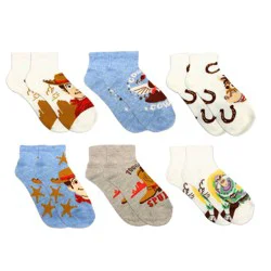 Disney Boys' 6pk Toy Story Ankle Socks - Multicolor XS/S