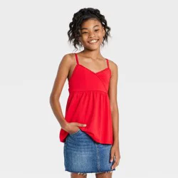 Girls' Knit Babydoll Tank - art class™ Red L