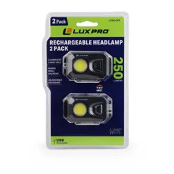 LUXPRO 2pk Rechargeable Headlamp
