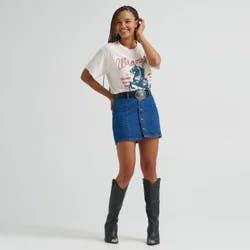 Wrangler Women's Button-Down Denim Mini Skirt - Unworn Wash M