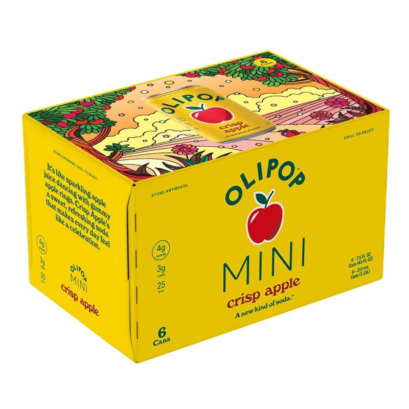 slide 1 of 5, OLIPOP Apple Crisp - 45 fl oz/6pk Mini's, 45 fl oz, 6 ct