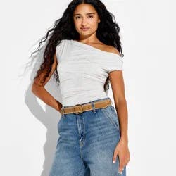 Women's Off the Shoulder Tank Top - Wild Fable™ Heather Gray XL