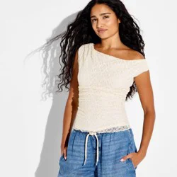 Women's Off the Shoulder Tank Top - Wild Fable™ Off-White S