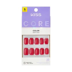 KISS Products Kiss Core Color Press-On Fake Nails - Short Squoval - Center Of Attention - 35ct