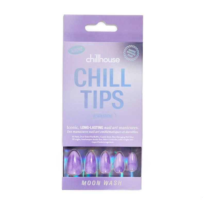 slide 1 of 8, Chillhouse Chill Tips Press-On Nail Set - Design Studio - Moon Wash - 24ct, 24 ct