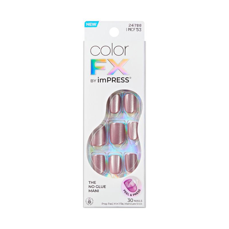 slide 1 of 10, colorFX by Impress Press-On Fake Nails - Short Squoval - Glowcast - 33ct, 33 ct