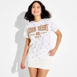 Women's John Deere Short Sleeve Graphic T-Shirt - Cream M