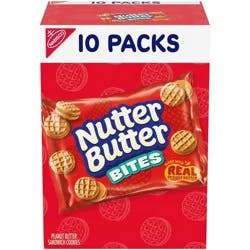 Nutter Butter Bites Peanut Butter Sandwich Cookies Snack Pack - 10oz/10ct