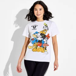 Mickey Mouse & Friends Women's Mickey & Friends Short Sleeve Graphic T-Shirt - Cream XS