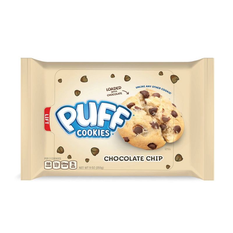 slide 1 of 6, Puff Cookies Chocolate Chip - 9oz, 9 oz