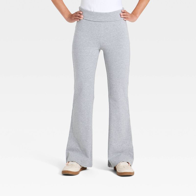 slide 1 of 3, Girls' Foldover Knit Flare - art class™ Heather Gray XL, 1 ct