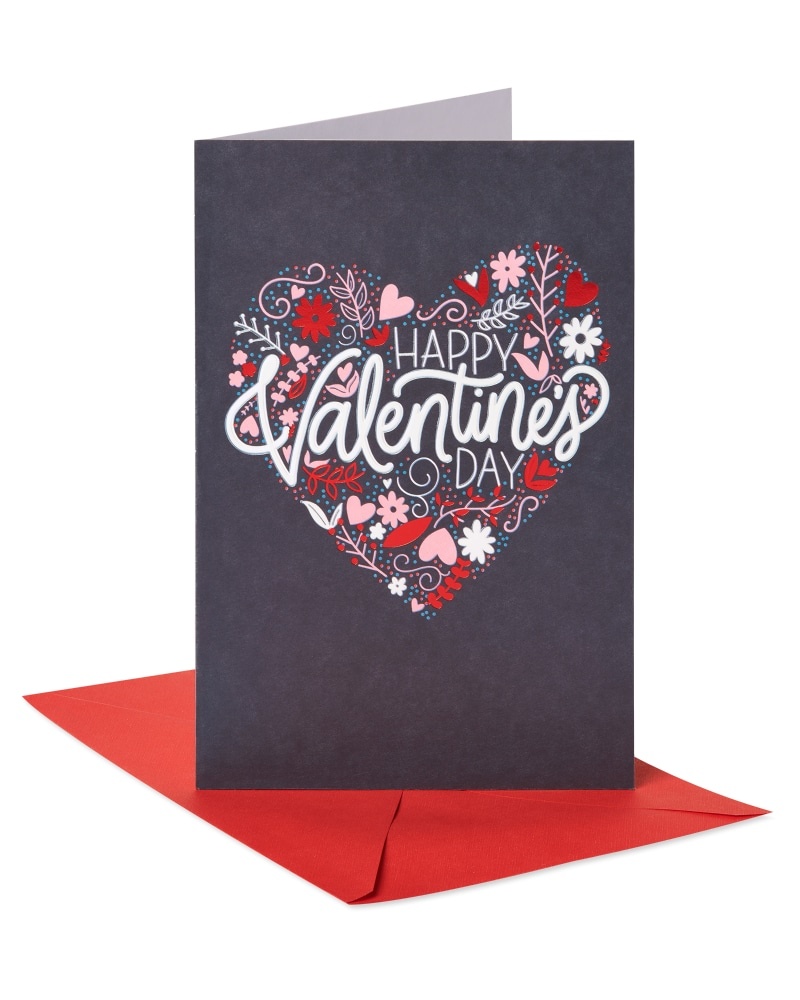 slide 1 of 1, American Greetings Valentine's Day Card Floral Heart, 1 ct