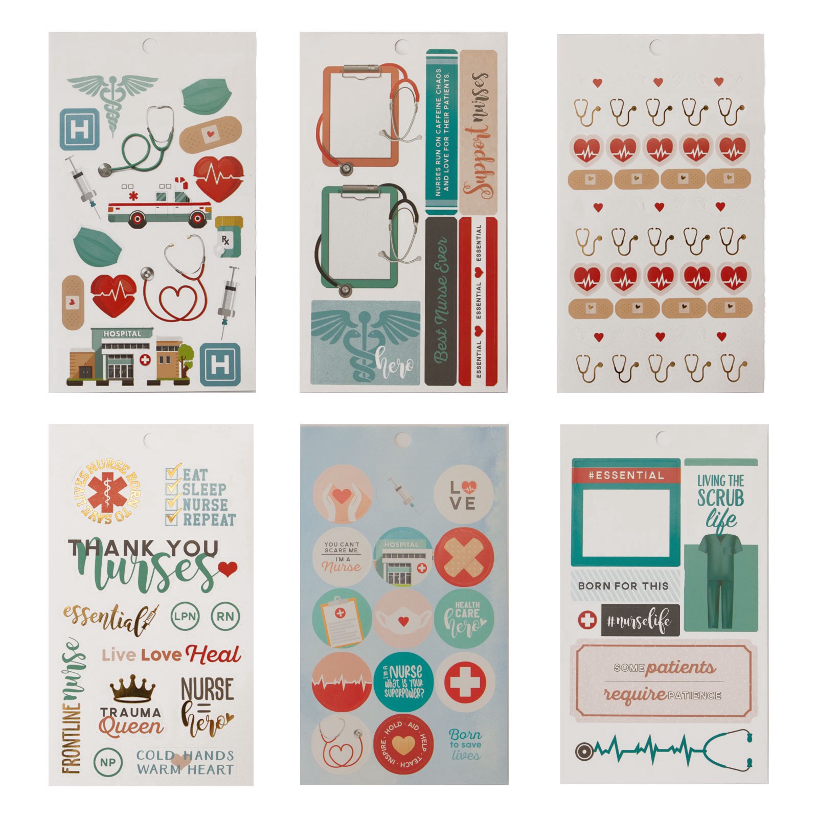 slide 5 of 7, Nurse Stickers By Recollections, 10.1cm x 17.7cm