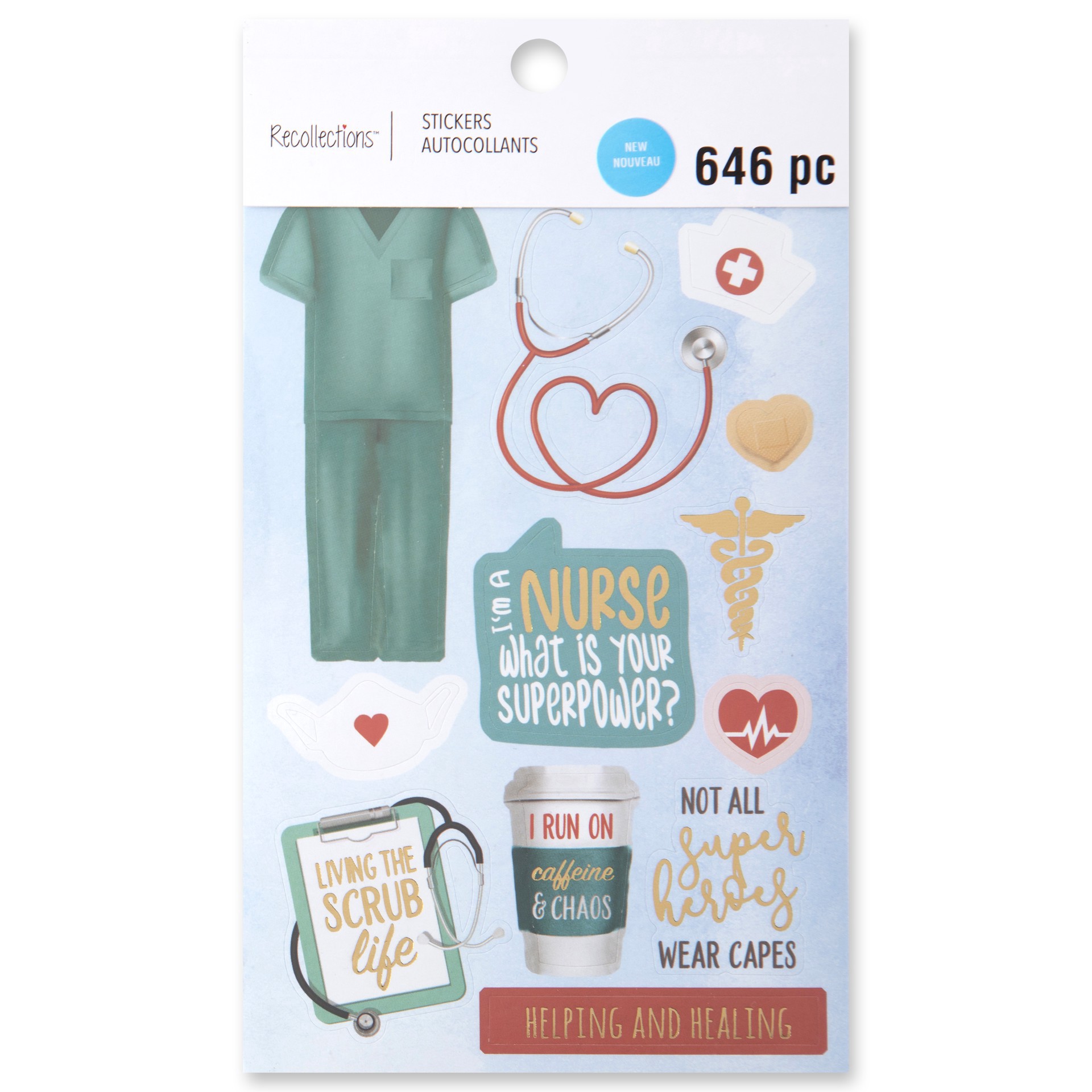 slide 3 of 7, Nurse Stickers By Recollections, 10.1cm x 17.7cm