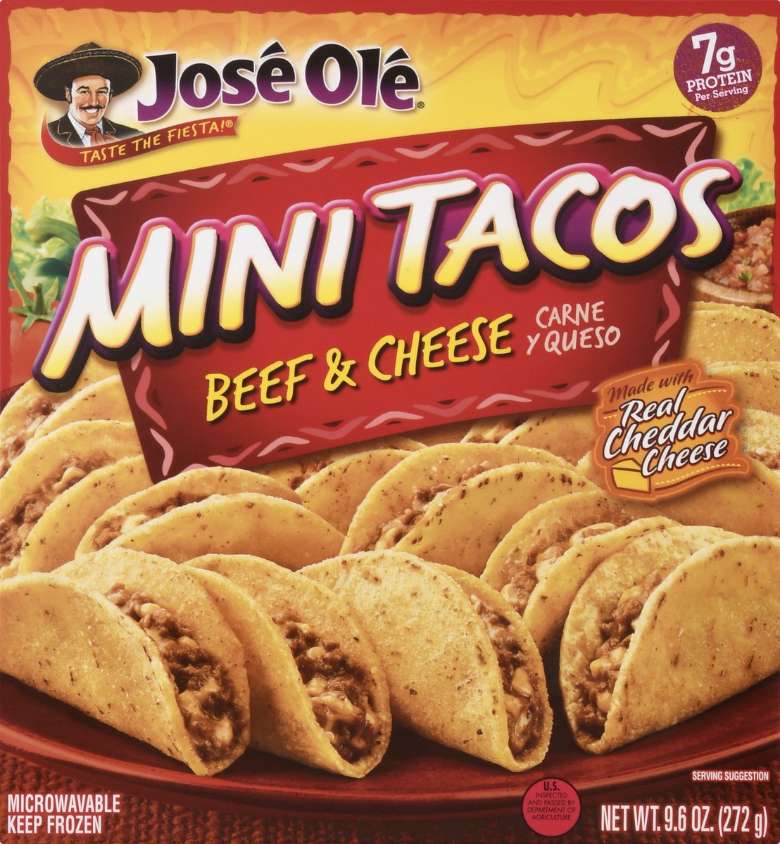 slide 1 of 14, José Olé Jose Ole Beef & Cheese Mini Taco, 9.6 oz