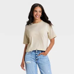 Women's Vintage Jersey Crew Neck T-Shirt - Universal Thread™ Cream XS
