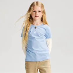 Girls' Long Sleeve 'Butterfly' Graphic T-Shirt - Cat & Jack™ Light Blue XL