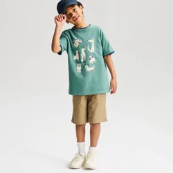 Boys' Short Sleeve 100% Cotton Dog Classic Fit Graphic T-Shirt - Cat & Jack™ Turquoise Green XS