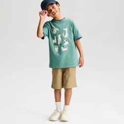 Boys' Short Sleeve 100% Cotton Dog Classic Fit Graphic T-Shirt - Cat & Jack™ Turquoise Green XL