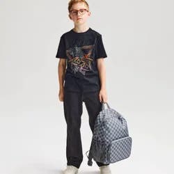 Boys' Short Sleeve 100% Cotton 'Rock 'N Roll' Classic Fit Graphic T-Shirt - Cat & Jack™ Charcoal XL