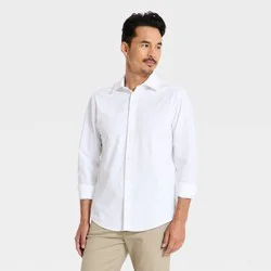 Men's Long Sleeve Comfort Dress Shirt - Goodfellow & Co™ White L