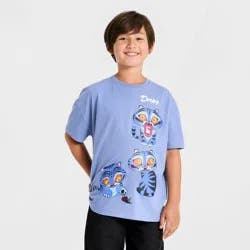 Boys' KPop Demon Hunters Derpy Short Sleeve Graphic T-Shirt - Blue S
