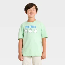 Boys' Pokemon Short Sleeve "Gotta Catch Em All!" Front and Back Graphic T-Shirt - Light Green S