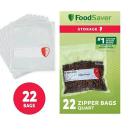 FoodSaver 22pk Storage Quart Zipper Bags