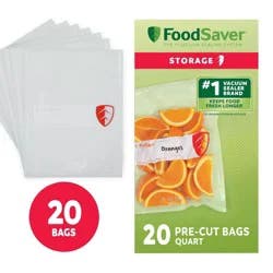 FoodSaver 20pk Storage Quart Pre-cut Bags