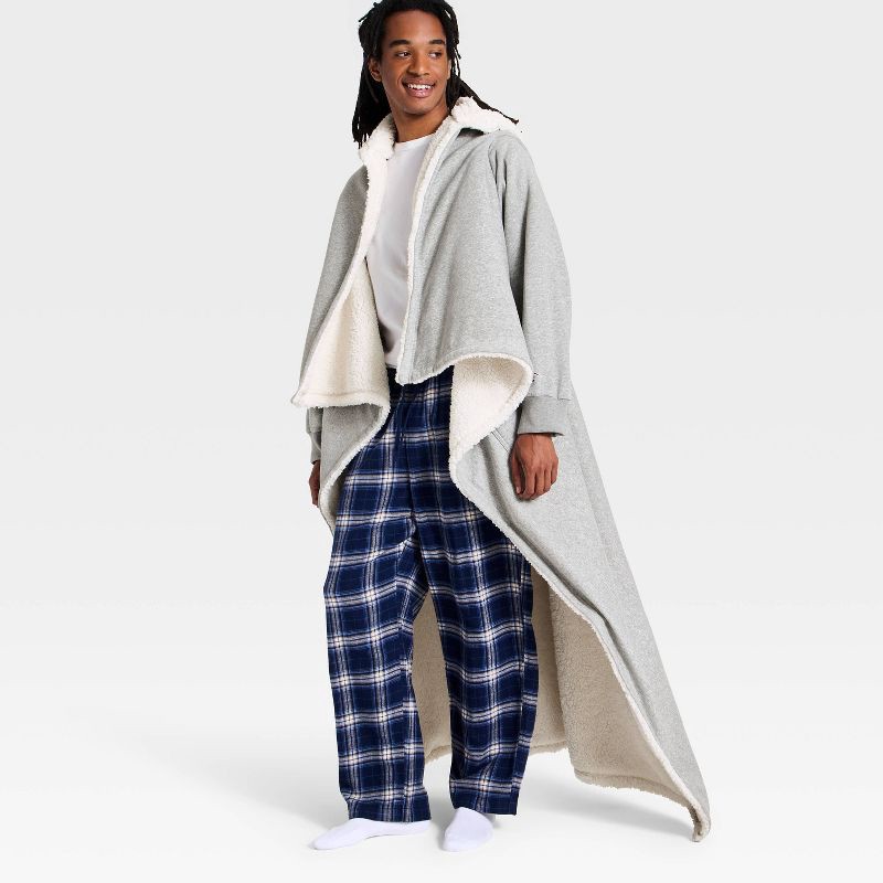 slide 1 of 4, Hooded Throw Blanket Heathered Gray - The Hollister Collection at Target, 1 ct