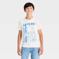 Boys' Sonic the Hedgehog Short Sleeve Graphic T-Shirt - Ivory M