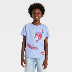 Boys' Spider-Man Short Sleeve Graphic T-Shirt - Light Blue S