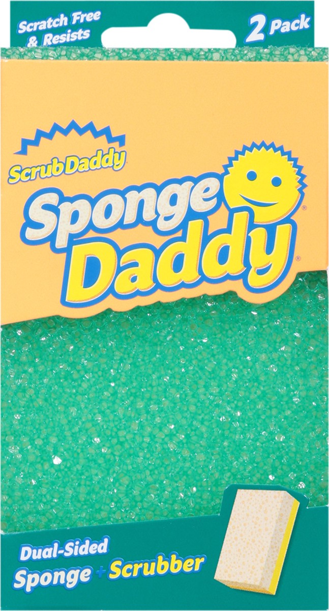 slide 2 of 11, Sponge Daddy Dual-Sided Sponge + Scrubber 2 ea, 1 ct