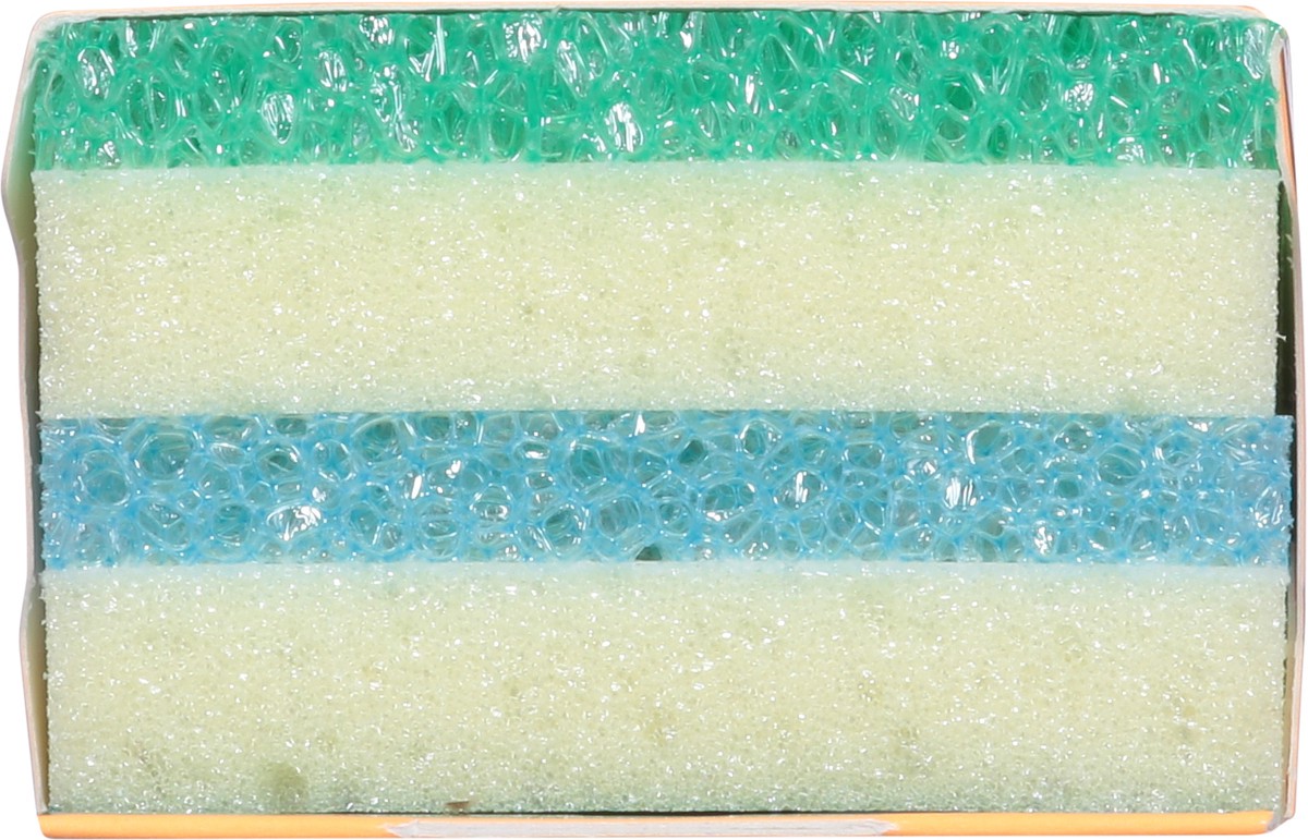 slide 7 of 11, Sponge Daddy Dual-Sided Sponge + Scrubber 2 ea, 1 ct