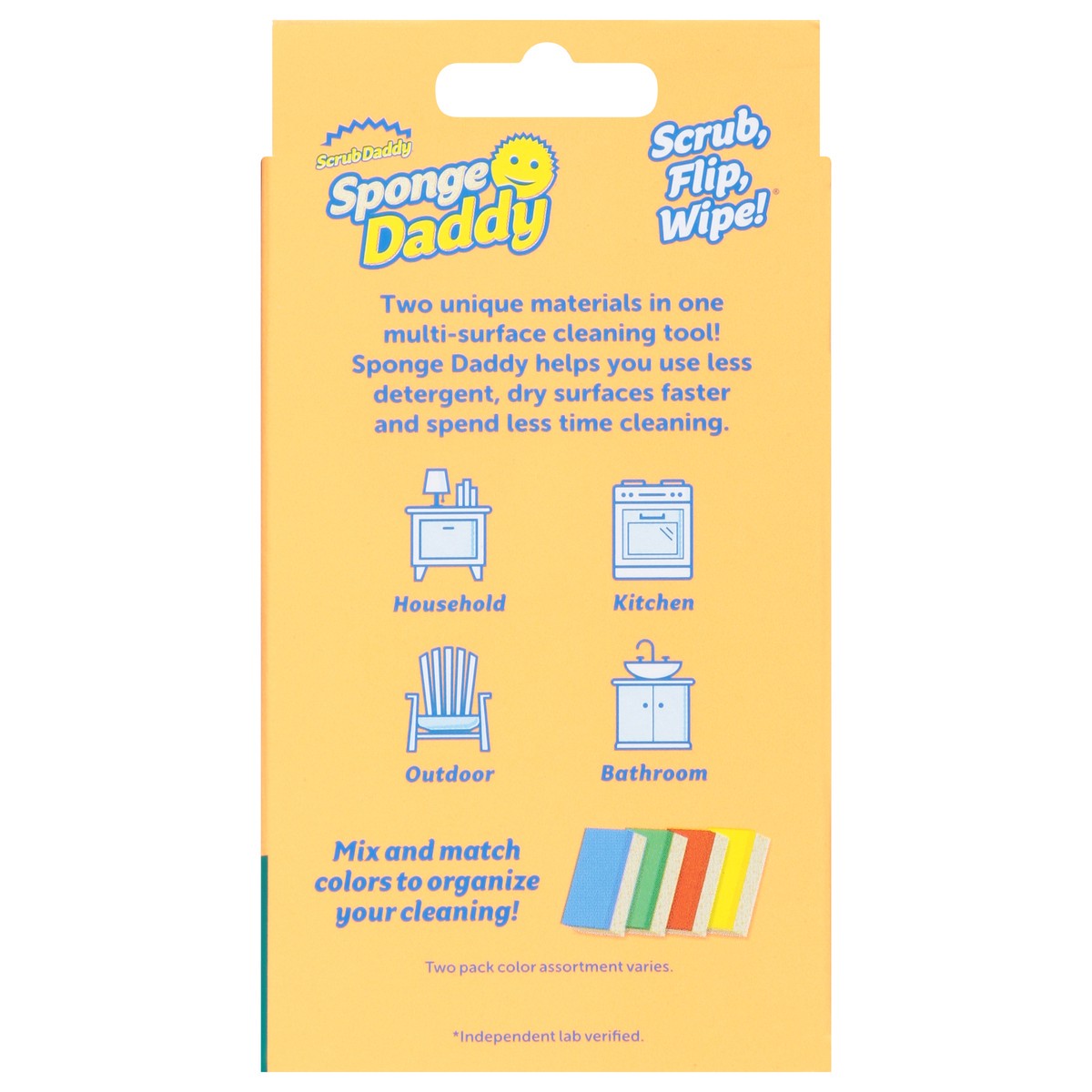 slide 8 of 11, Sponge Daddy Dual-Sided Sponge + Scrubber 2 ea, 1 ct