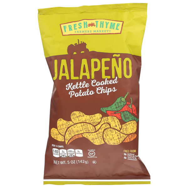 slide 1 of 1, Fresh Thyme Jalapeno Kettle Potato Chips, 5 oz