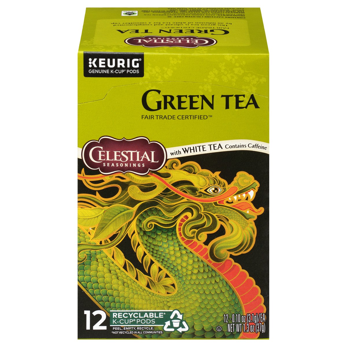 slide 1 of 9, Celestial Seasonings Green Tea, K-Cup Pods - 0.1 oz, 12 ct