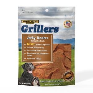 slide 1 of 1, Savory Prime Grillers Turkey Jerky Tenders Natural Dog Treats, 4 Oz, 4 oz