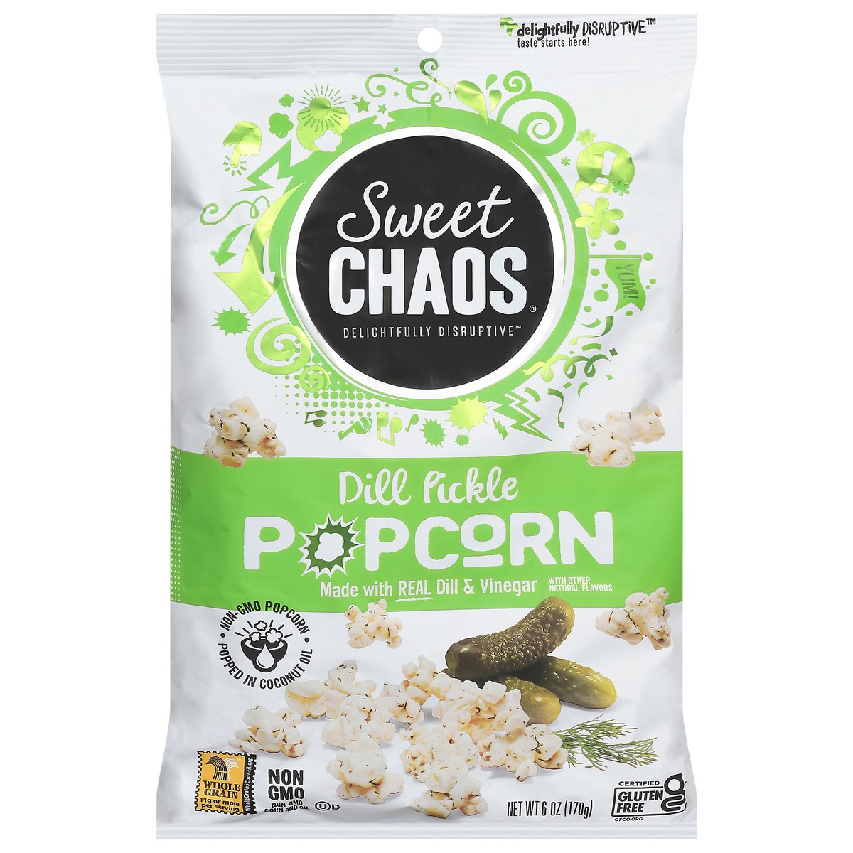 slide 2 of 15, Sweet Chaos Dill Pickle Popcorn 6 oz, 6 oz