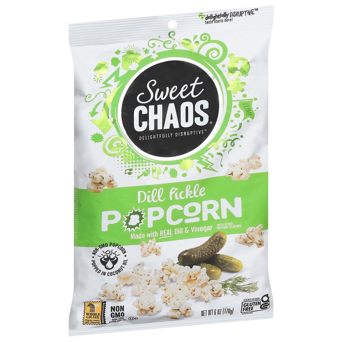 slide 8 of 15, Sweet Chaos Dill Pickle Popcorn 6 oz, 6 oz
