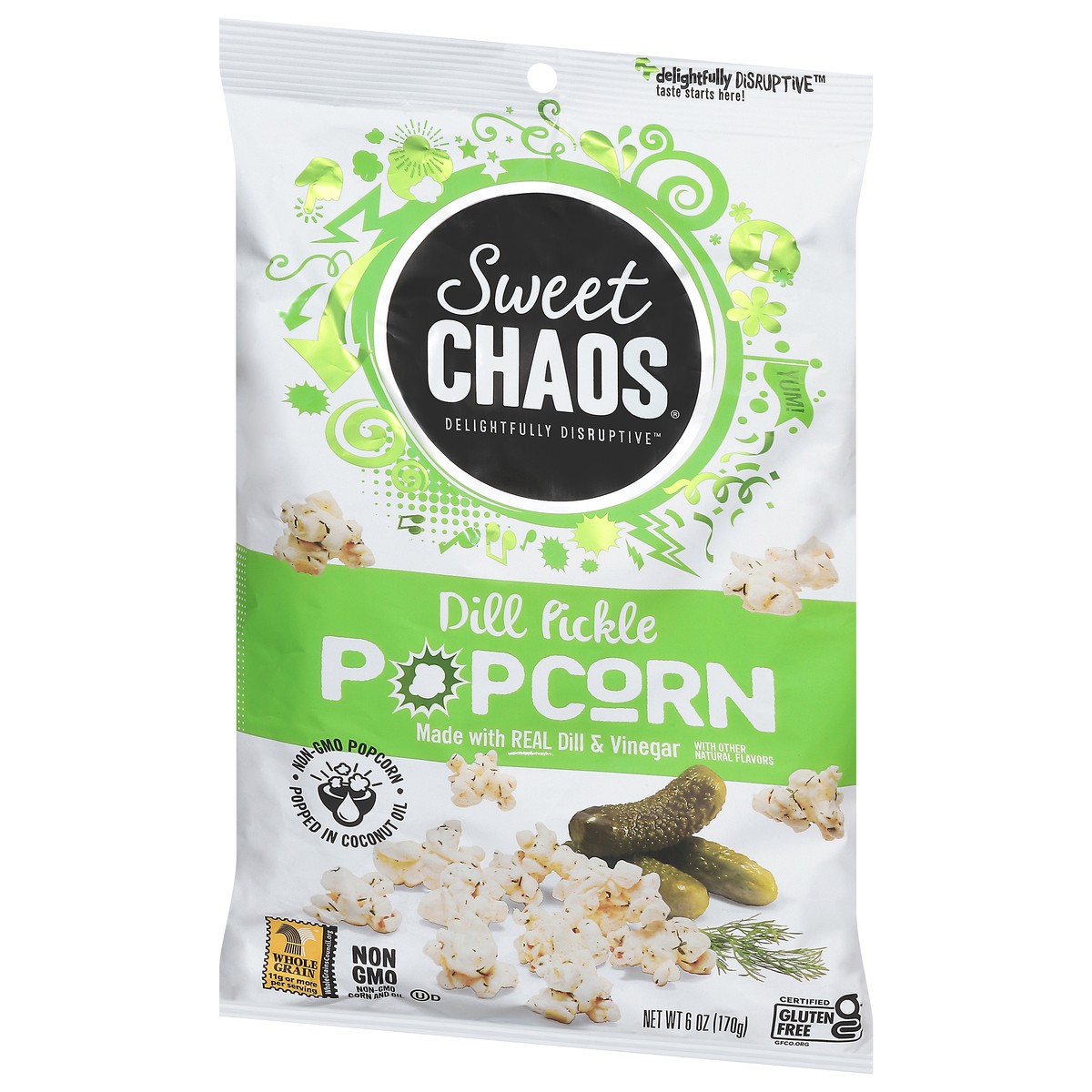 slide 15 of 15, Sweet Chaos Dill Pickle Popcorn 6 oz, 6 oz