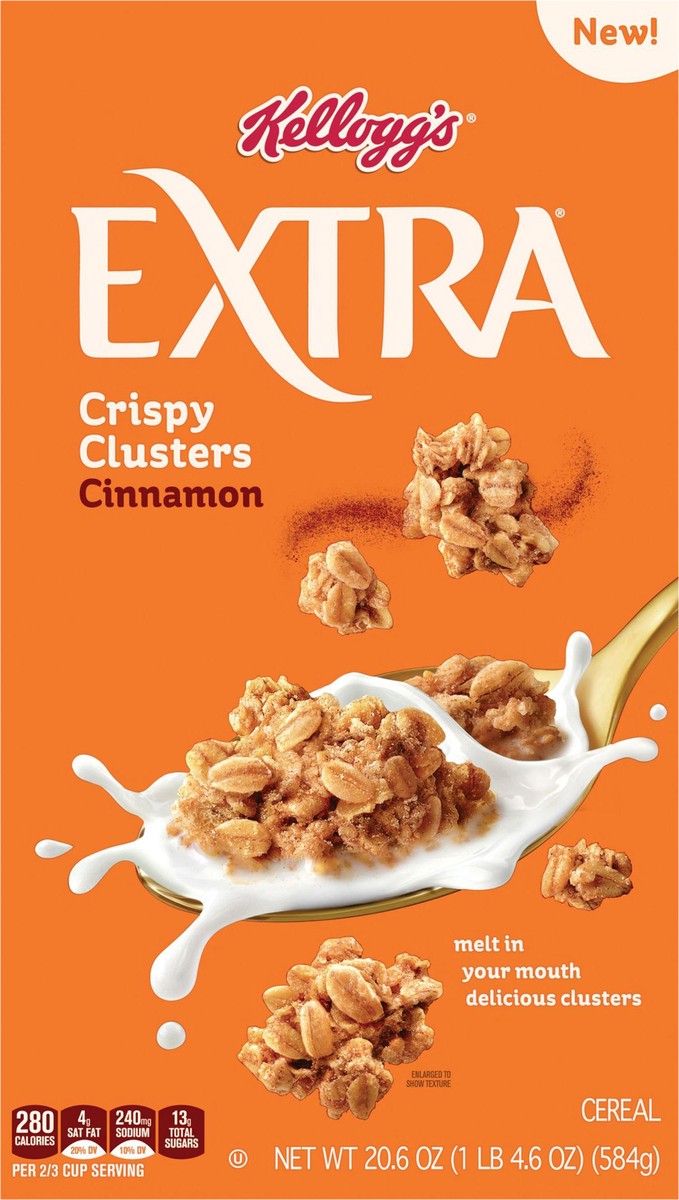 slide 6 of 14, Extra Kellogg's Extra Granola Cereal, Fiber Cereal, Family Breakfast, Cinnamon, 20.6oz Box, 1 Box, 20.6 oz
