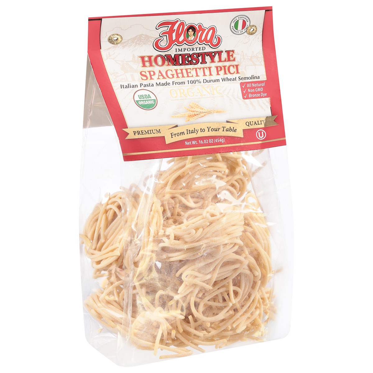 slide 9 of 9, Flora Organic Homestyle Spaghetti Pici 16.02 oz, 16 oz