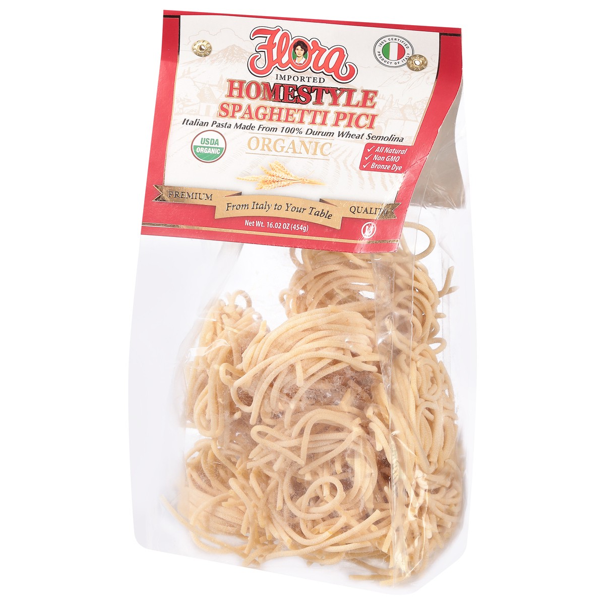 slide 7 of 9, Flora Organic Homestyle Spaghetti Pici 16.02 oz, 16 oz