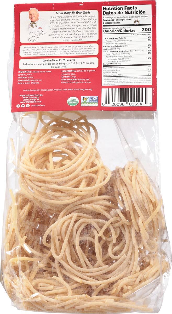 slide 3 of 9, Flora Organic Homestyle Spaghetti Pici 16.02 oz, 16 oz