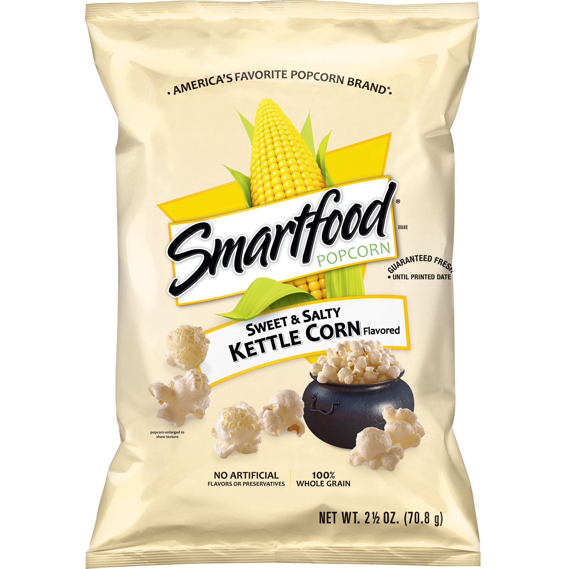 slide 1 of 3, Smartfood Kettle Corn Popcorn 2.5 Ounce Plastic Bag, 2.5 oz