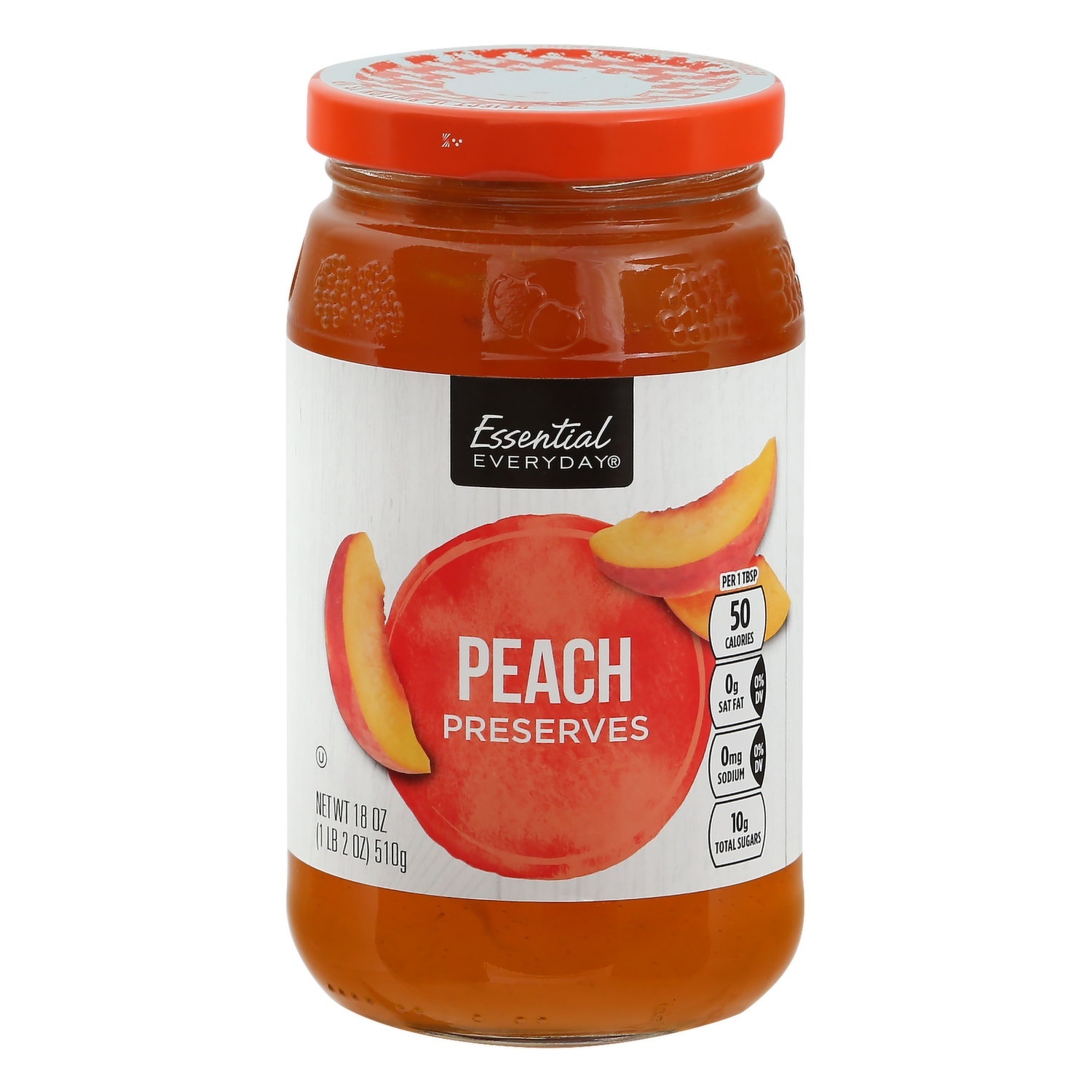 slide 1 of 1, Essential Everyday Peach Preserves, 18 oz