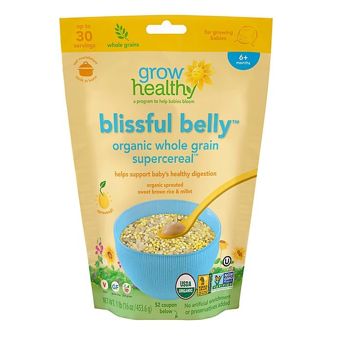 slide 1 of 6, Grow Healthy Blissful Belly Organic Whole Grain Supercereal, 16 oz